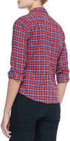 Thumbnail for your product : Frank & Eileen Barry Two-Tone Plaid Flannel Blouse, Red/Blue