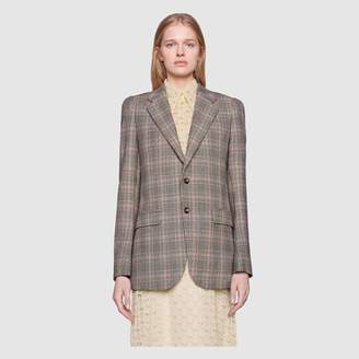Gucci Retro check wool single breasted jacket