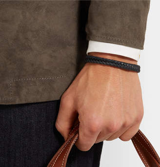 Tod's Woven Leather And Silver-Tone Bracelet