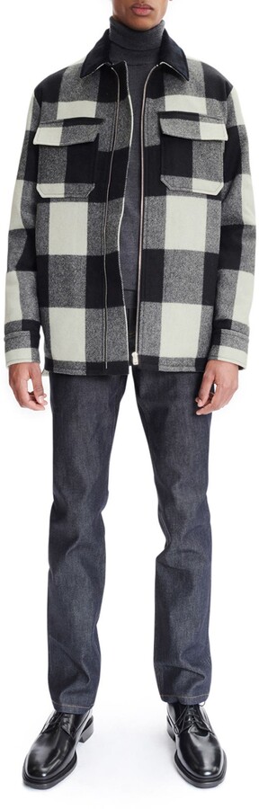 A.P.C. Ian Check Blouson Wool Blend Jacket - ShopStyle