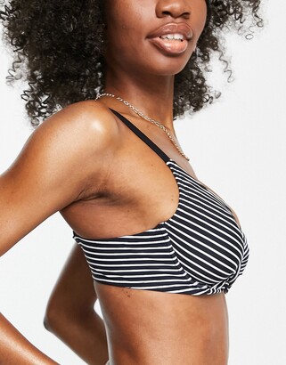 Figleaves Fuller Bust underwired bikini top in black stripe - ShopStyle Two  Piece Swimsuits