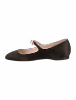 Thumbnail for your product : Miu Miu Bow Accents Mary Jane Flats w/ Tags Black