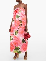 Thumbnail for your product : Richard Quinn Floral-print Knotted-bow Duchess Satin Gown - Pink Multi