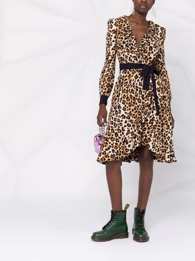 wrap leopard print dress