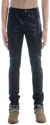 mens stretch leather pants