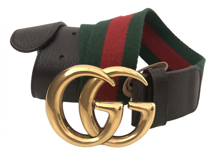 Gucci GG Buckle Brown Cloth Belts