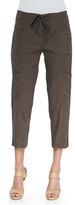 Thumbnail for your product : Eileen Fisher Drawstring Cropped Cargo Pants, Rye