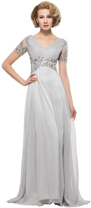 Bridess Women's Mother of the Bride Dress with Sleeve Long Evening Gown