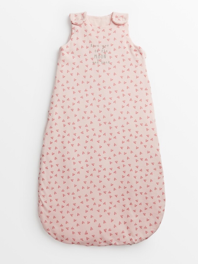 Tu Pink Heart Print Pink Tog Sleeping Bag (18-24 Months