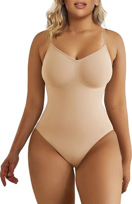 SHAPERX Bodysuit for Women Seamless Body Shaper Tummy Control Shapewear  Thong Adjustable Strap - ShopStyle
