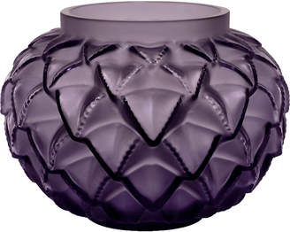 Lalique Languedoc crystal vase 12cm, Purple