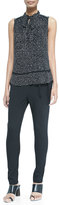 Thumbnail for your product : Proenza Schouler Sleeveless Tie-Neck Blouse, Black/White