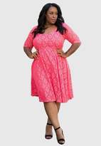coral lace dress plus size