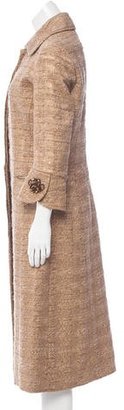 Carolina Herrera Embellished Wool-Blend Coat