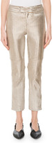 Thumbnail for your product : Isabel Marant Straight-Leg Striped Metallic Leather Cropped Pants