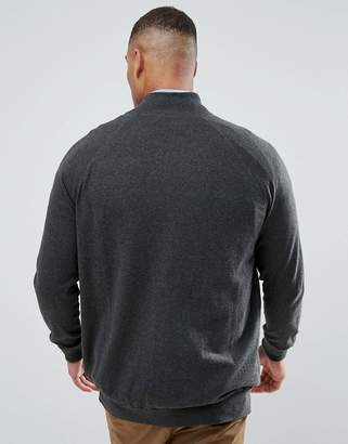 Polo Ralph Lauren Big & Tall Zip Through Sweater In Grey