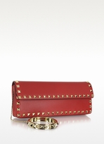 Thumbnail for your product : Valentino Rockstud Red Leather Clutch