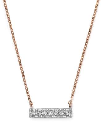 Sylvie Dana Rebecca Designs 14K White & Rose Gold Rose Mini Bar Necklace with Diamonds