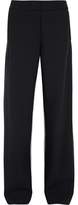 Cedric Charlier Ruffle-Trimmed Paneled Wool And Houndstooth Wide-Leg Pants