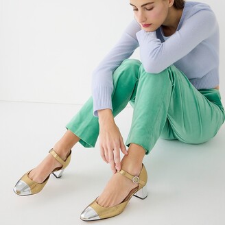 J.Crew Millie ankle-strap heels in snake-embossed Italian leather