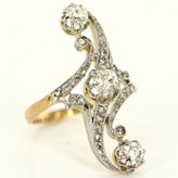 Thumbnail for your product : very good (VG) Vintage Art Deco 14K Yellow & White Gold & Diamond Cocktail Ring - Size 6.5