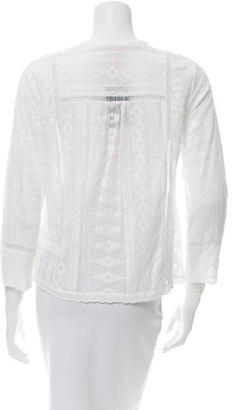 Rebecca Taylor Long Sleeve Lace Top