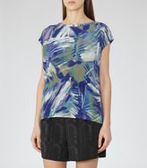 Thumbnail for your product : Reiss Billie SILK-FRONT T-SHIRT