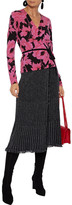 Thumbnail for your product : Diane von Furstenberg Brooklyn Wrap-effect Pleated Metallic Merino Wool-blend Midi Skirt