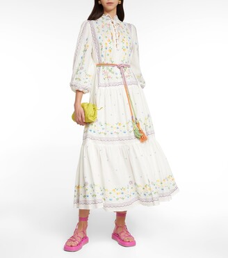 ALÉMAIS Juniper embroidered cotton midi dress