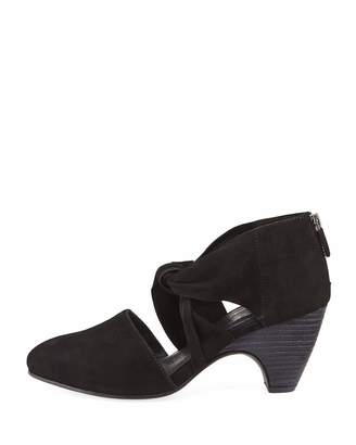 Eileen Fisher Mary Knotted Suede Cutout Zip Pump