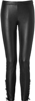 Thumbnail for your product : Roberto Cavalli Leather/Cotton Leggings in Black Gr. 36