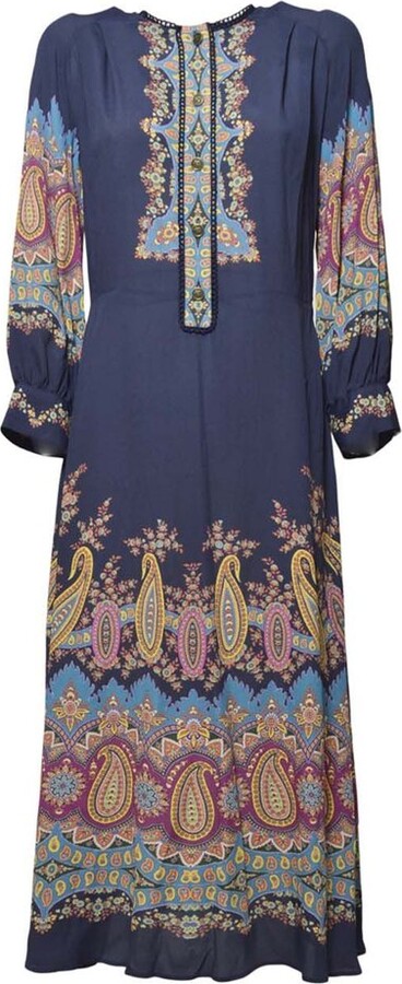 Etro Long Sleeved Paisley Printed Dress