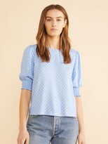 Thumbnail for your product : Albaray Spot Tie Back Detail Top, Blue