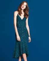 Thumbnail for your product : Theia Sleeveless Beaded Midi Cocktail Dress, Peacock