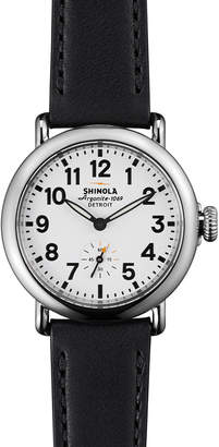 Shinola Runwell Watch with Black Leather Strap, 36mm