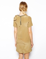 Thumbnail for your product : Le Mont St Michel Silk Dress With Contrast Trim