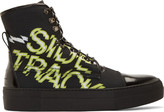 Thumbnail for your product : McQ Black Canvas & Leather Side Track High-Tops