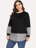 Thumbnail for your product : Shein Plus Contrast Panel Sweatshirt