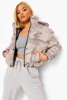 Thumbnail for your product : boohoo Petite Contrast Camo Puffer Jacket