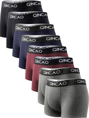 QINCAO Mens Boxer Shorts Multipack (Pack of 8) Underwear for Man Cotton  Stretchy Trunks - (4 Black + 2 Navy blue + 2 Sea blue) M - ShopStyle