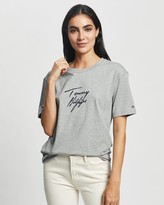 Thumbnail for your product : Tommy Hilfiger Women's Grey Printed T-Shirts - SS Logo Tee - Size XS at The Iconic