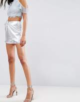 Thumbnail for your product : ASOS Summer Metallic Belted Shorts
