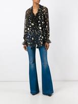Thumbnail for your product : Roberto Cavalli gold-tone print sheer blouse - women - Silk/Polyester/Viscose - 40