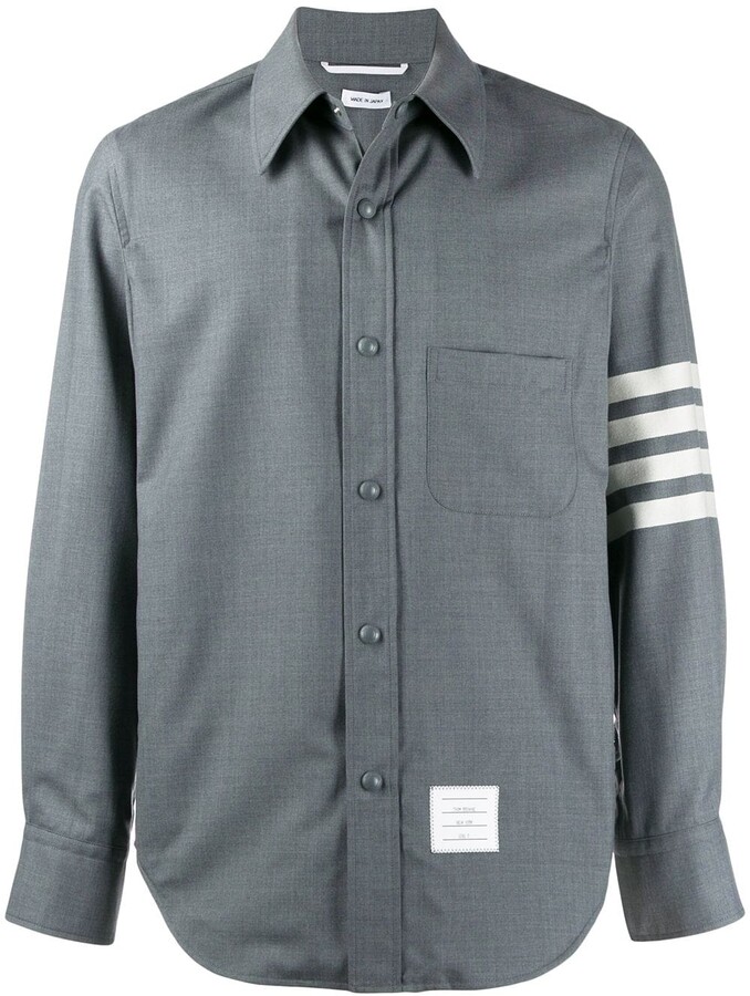 Thom Browne Snap Front Shirt Jacket - ShopStyle