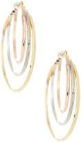 Thumbnail for your product : Candela Tricolor 14K Gold Diamond Cut 25mm Hoop Earrings