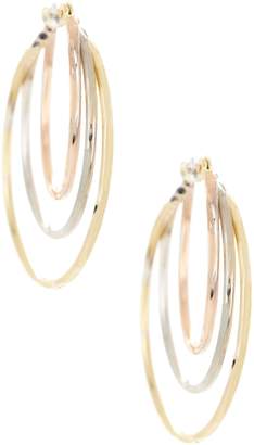 Candela Tricolor 14K Gold Diamond Cut 25mm Hoop Earrings
