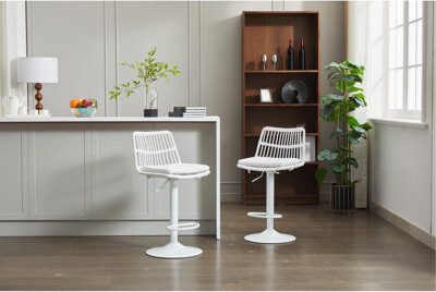 One Allium Way Set Of 2 Bar Stool, 360 Swivel Bar Chair, Counter Height Chair With Footrest For Kitchen, Dining Room