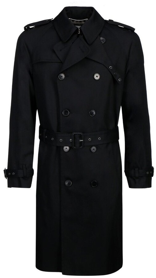 Saint Laurent Double Breasted Trench Coat - ShopStyle