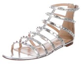 Thumbnail for your product : Valentino Rockstud Accents Leather Gladiator Sandals Metallic
