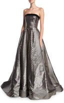 Thumbnail for your product : Monique Lhuillier Striped Jacquard Strapless Ball Gown
